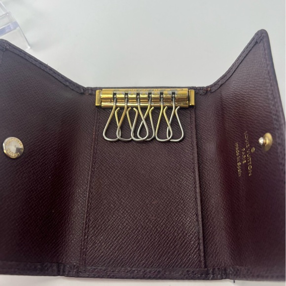 🤎Louis Vuitton Red/Brown Leather Trifold Button Type Key Case/Holder 🤎 - Picture 4 of 13